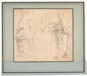 To studier for St. Andrew og et studie for en gammel præst (Melkisedek?) af Peter Paul Rubens