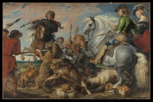Ulve- og rævejagt af Peter Paul Rubens