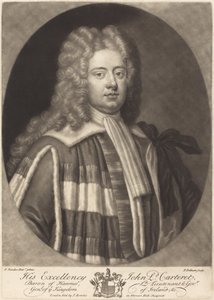John, Lord Carteret af Peter Pelham after Sir Godfrey Kneller