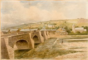 Haydon Bridge (kropsfarve, blyant og akvarel på papir)