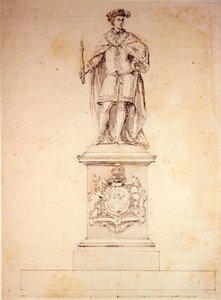 Design til en statue af Edward VI (1537-53) c.1737-39 (pen og blæk på papir)
