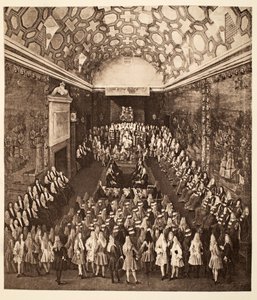 Dronning Anne i House of Lords, pub. 1902 (collotype)