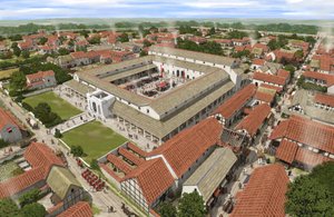Forum i Silchester fra det nordvestlige, c4. århundrede, c1990-2010.