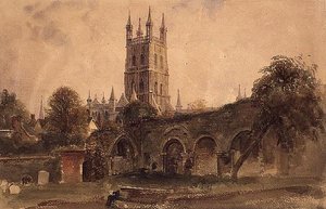 Gloucester Cathedral med ruinerne af St. Catherine