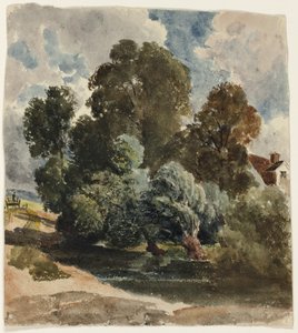 Grove of Trees (recto), Sketch of Aderley Church (verso) af Peter de Wint