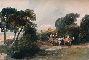 Høvogn krydser en strøm, c1824 af Peter de Wint