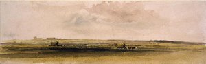 Høproduktion i Lincolnshire Wolds (akvarel på papir)