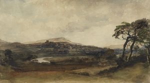 Middleham, Yorkshire (akvarel over grafit med kropsfarve på papir) af Peter de Wint