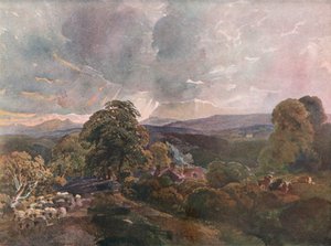 Sackbridge Hall, nær Lowther, c1928 af Peter de Wint