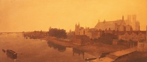 Westminster Abbey and Hall og Old Houses of Parliament af Peter de Wint