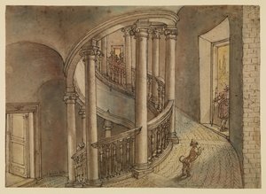 Belvedere-trappen, fra Bramantes Scala di Chiocciola, i Cortile di San Damaso, Vatikanet