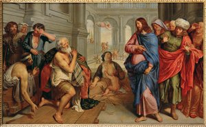 Kristus helbreder den lamme ved Bethesda-dammen (maleri på egetræ)