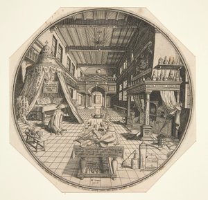 Heinrich Khunrath, alkymist fra Leipzig, i sit bibliotek af Peter van der Doort