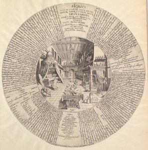 Alkymistens laboratorium fra Heinrich Khunrath, Amphitheatre of Eternal Wisdom.n.d. af Peter van der Doort
