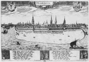 Udsigt over Hamburg af Peter van der Doort