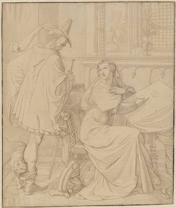 Syv tegninger til Nibelungen: 3. Hagens forræderi. 1812-17