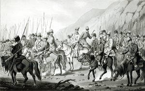 Forskellige stammer af russiske kosakker i marchorden, 1813