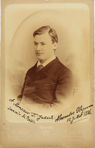 Portræt af komponisten Alexander Glazunov 1865-1936, 1886. af Petersburg . Photo studio Alfred Lorens