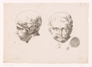 To børnehoveder Principper for at tegne fra naturen, del fem (serietitel) Vème Cahier De Principes Dessiné d