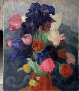Bunch of Flowers - Maleri af Pyotr (Piotr, Petr) Savvich Utkin (Utkin) (1877-1934), olie på lærred