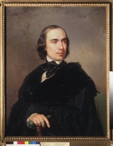 Portræt af historikeren Timofey Granovsky (Timofei Granovsky) (1813-1855). Peinture de Pyotr Zakharovich Zakharov tjetjenere (Zakharov-tjetjenere) (1816-1846), huile sur toile af Petr Zakharovich Zakharov-Chechenets