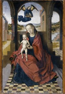 Madonnaen og barnet - Maleri af Petrus Christus (1410/20-1476), olie på træ (49x34 cm), omkring 1460 - (Madonnaen og barnet - olie på træ af Petrus Christus