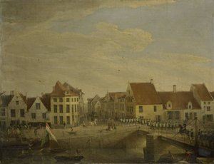 Hollandske tropper passerer gennem fæstningen Dendermonde af Petrus Groenia