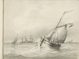 Sejlskibe på havet