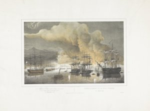 Bombardement af Algier, 1816 Beskydningen af ​​byen Algier af en forenet engelsk-hollandsk eskadron 27. august 1816 / Bombardement de la ville d