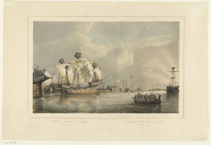 Havkamp på Gouwe, 1304 Scheeps kæmper på Gouwe 11. august 1304 / kamp Naval Sur La Goude 11 Aout 1304 (titel på objekt)