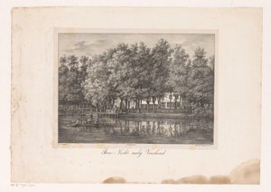 Udsigt over Breevecht landejendom Bree-Vecht nær Vreeland (titel på objekt) Udsigt over floden Vecht (serietitel) af Petrus Josephus Lutgers