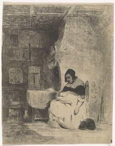 læsende kvinde af Petrus Marius Molijn
