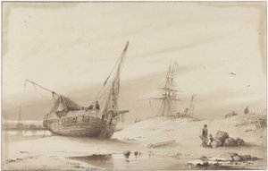 Skibe på stranden af Petrus Paulus Schiedges (I)