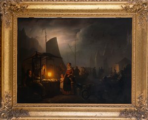 En markedsplads om natten, Bruxelles, 1870