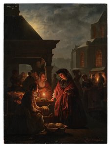 Groenmarkt i Haag om aftenen