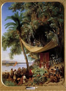 Den første messe i Amerika (1400-tallet) Messe i Cuba i 1494 Columbus 2. rejse til Havana. Maleri af Blanchard Pharamond (1805-1873)