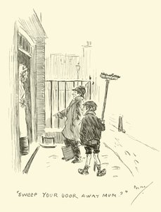 Illustration til Phil Mays Gutter-Snipes af Phil May