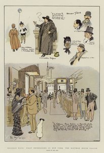Western Ways, første indtryk af New York, Hoffman House Saloon (chromolitho) af Phil May