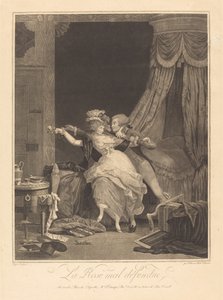 La Rose mal defendue (Den dårligt forsvarede rose) af Philibert Louis Debucourt