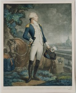Portræt af Marquis de La Fayette (1757-1834) chef for Nationalgarden, 1790