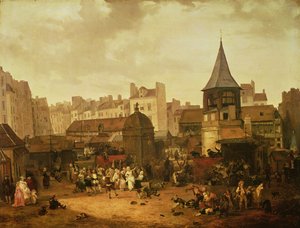 Glæde sig i Les Halles for at fejre Dauphin Louis fra Frankrigs fødsel (1781-89) 21. januar 1781, 1783 af Philibert Louis Debucourt