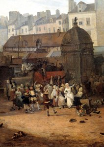 Rejouissances given by the city of Paris aux Halles on 21/01/1782 on the occasion of the birth of the Dauphin Louis Joseph of Francedani af Philibert Louis Debucourt