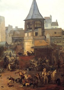 Rejuissancer givet af byen Paris aux Halles den 21/01/1782 i anledning af fødslen af Dauphin Louis Joseph af Frankrig (1781-1789) Detalje. Maleri af Louis Philibert Debucourt (1755-1832) 1782 søn. 0,89x1,16 m Paris, Musee Carnavalet af Philibert Louis Debucourt
