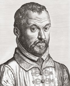 Benito Arias Montano. Portræt. (Print) af Philip (after) Galle