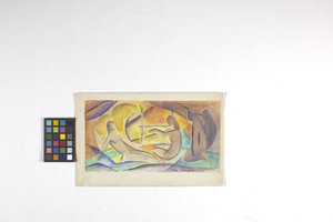 Sketch For Fresco, ukendt dato (akvarel på råhvidt papir) af Philip Ayer Sawyer