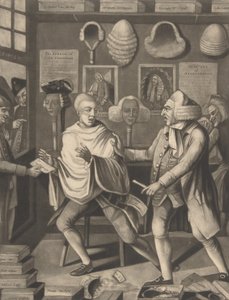 The Patriotick Barber of New York, eller Captain in the Suds, 14. februar 1775. af Philip Dawe.