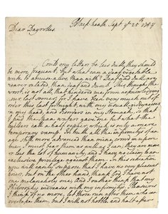 Autografbrev til Solomon Dayrolles, Blackheath, 25. september 1754 (pen og blæk på papir) af Philip Dormer Stanhope Chesterfield