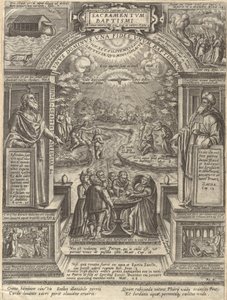 Dåb, fra serien De syv sakramenter, 1576., 1576. af Philip Galle