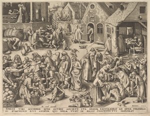 Charity Charitas fra The Virtues, 1559. af Philip Galle