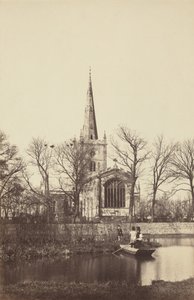 Kirke fra en flodbred, 1850